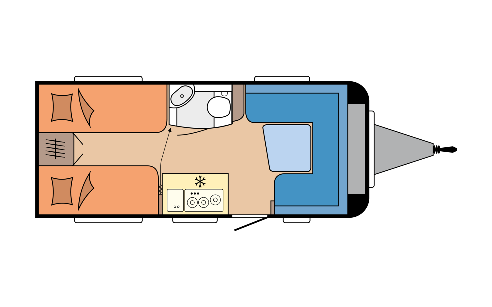 Grundriss Hobby DE LUXE 460 LU