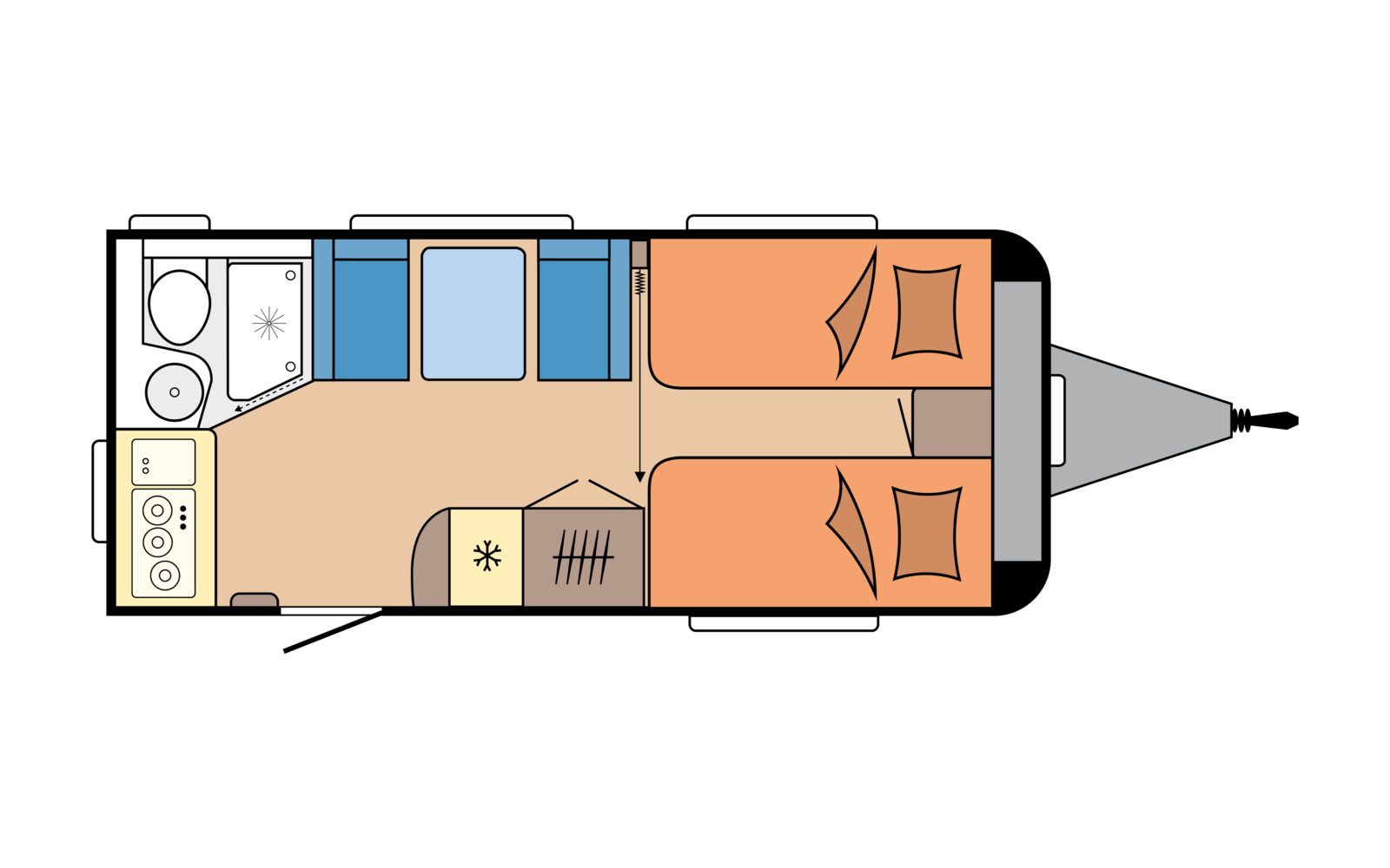 Grundriss Hobby DE LUXE 460 SL