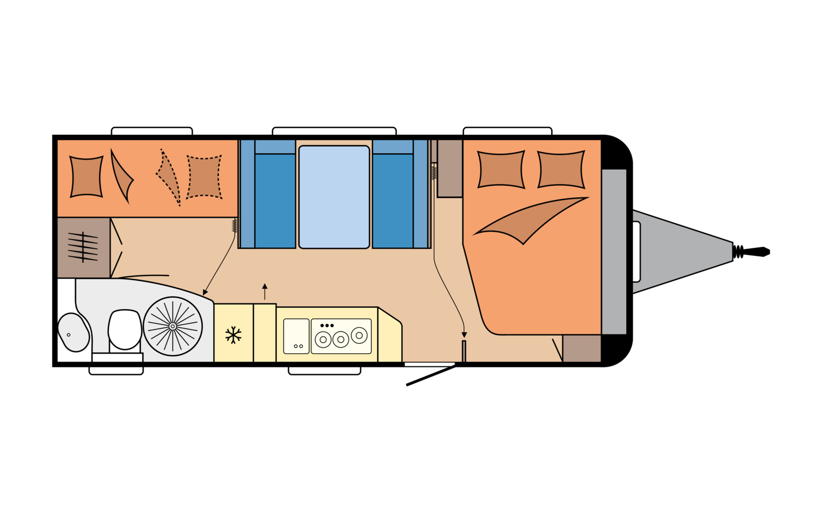 Grundriss Hobby DE LUXE 545 KMF